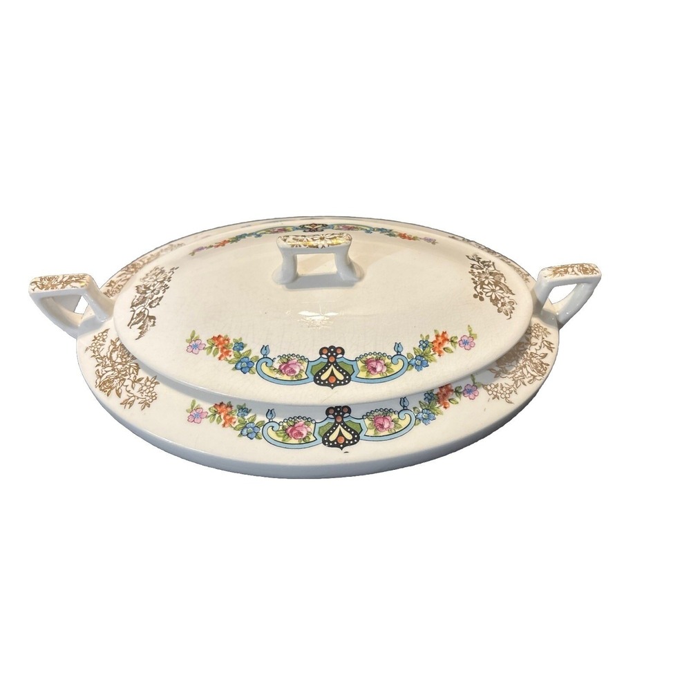 Vintage Homer Laughlin presidential made in USA FAL Porcelain Covered Dish
